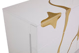 Aspen Modern Wide White and Gold Dresser