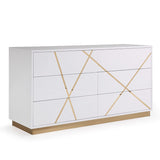 Nixa Modern White + Gold Bedroom Set