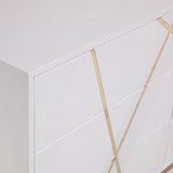 Nixa Modern White + Gold Bedroom Set
