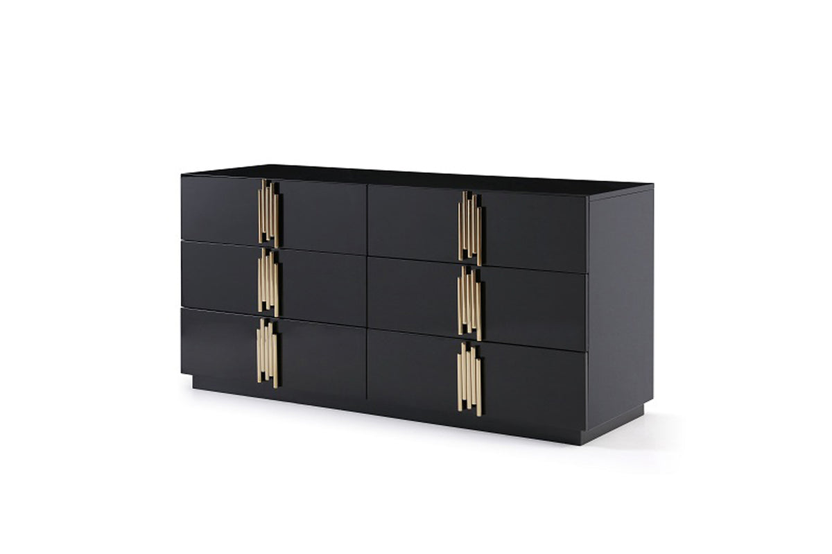 Token Modern Black & Gold Bedroom Set