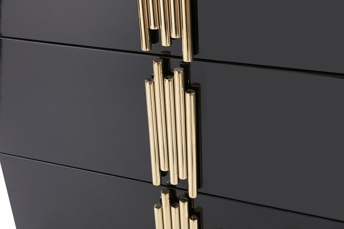 Token Modern Black & Gold 4-Piece Bedroom Set