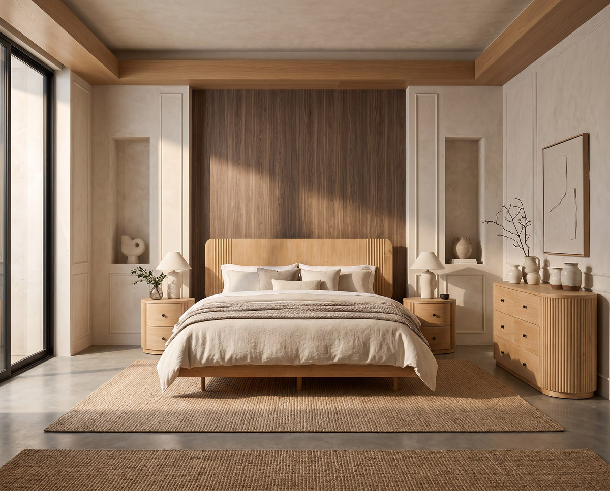 Jacobson Modern Natural Acacia Bed