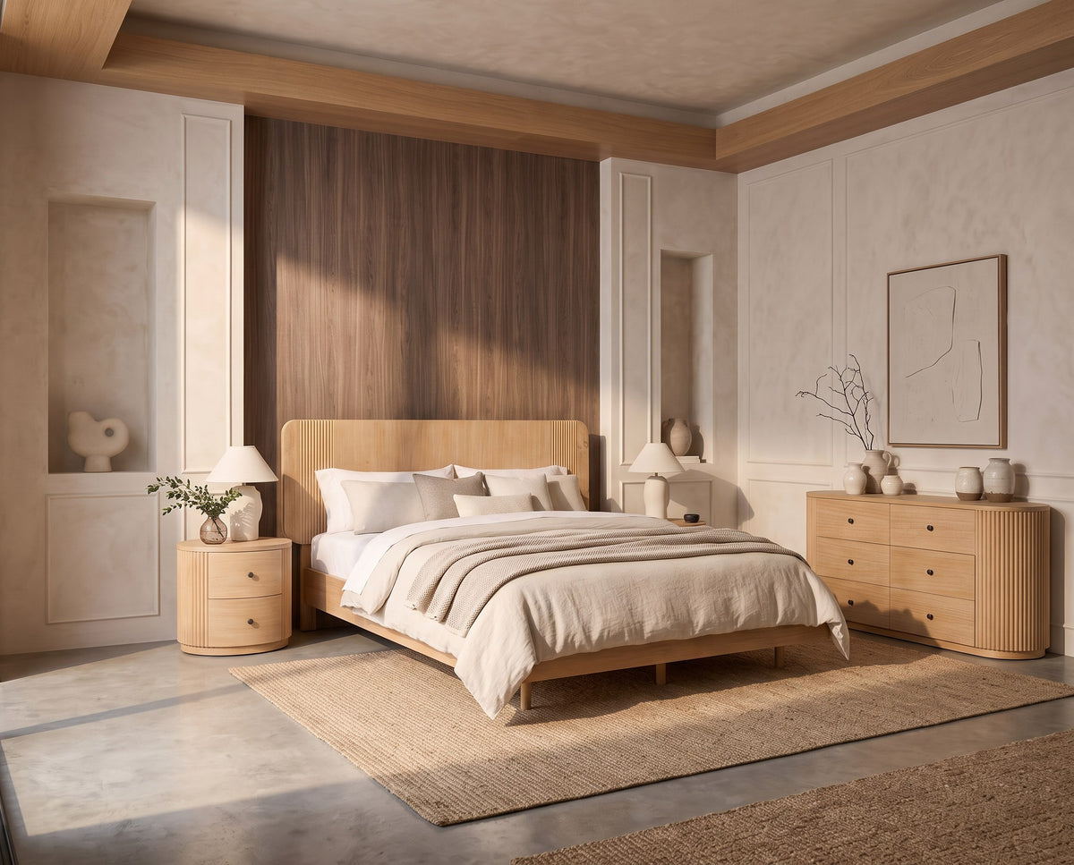Jacobson Modern Natural Acacia Bed