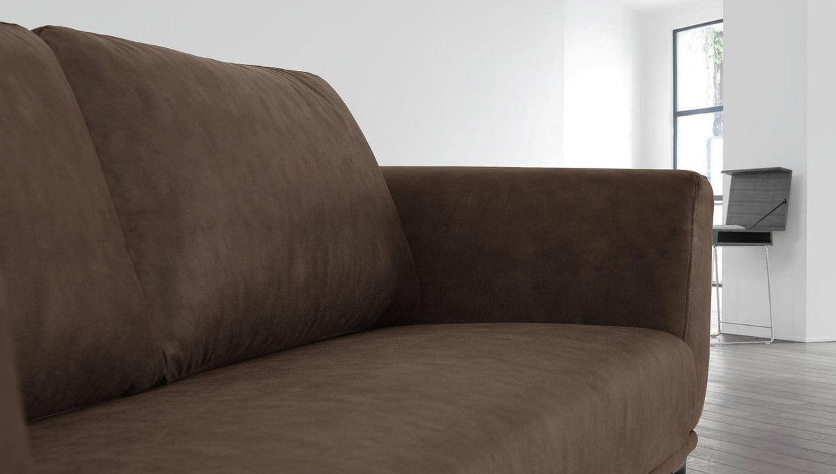 Jada Modern Brown Fabric Loveseat
