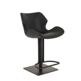 Jaffee Industrial Black Eco-Leather Adjustable Bar Stool