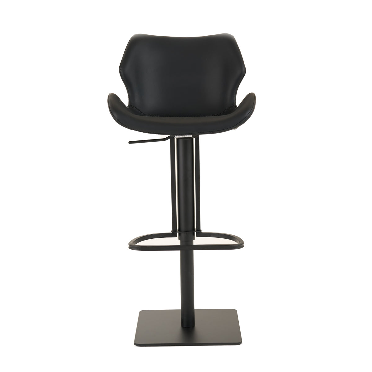Jaffee Industrial Black Eco-Leather Adjustable Bar Stool