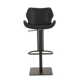 Jaffee Industrial Black Eco-Leather Adjustable Bar Stool