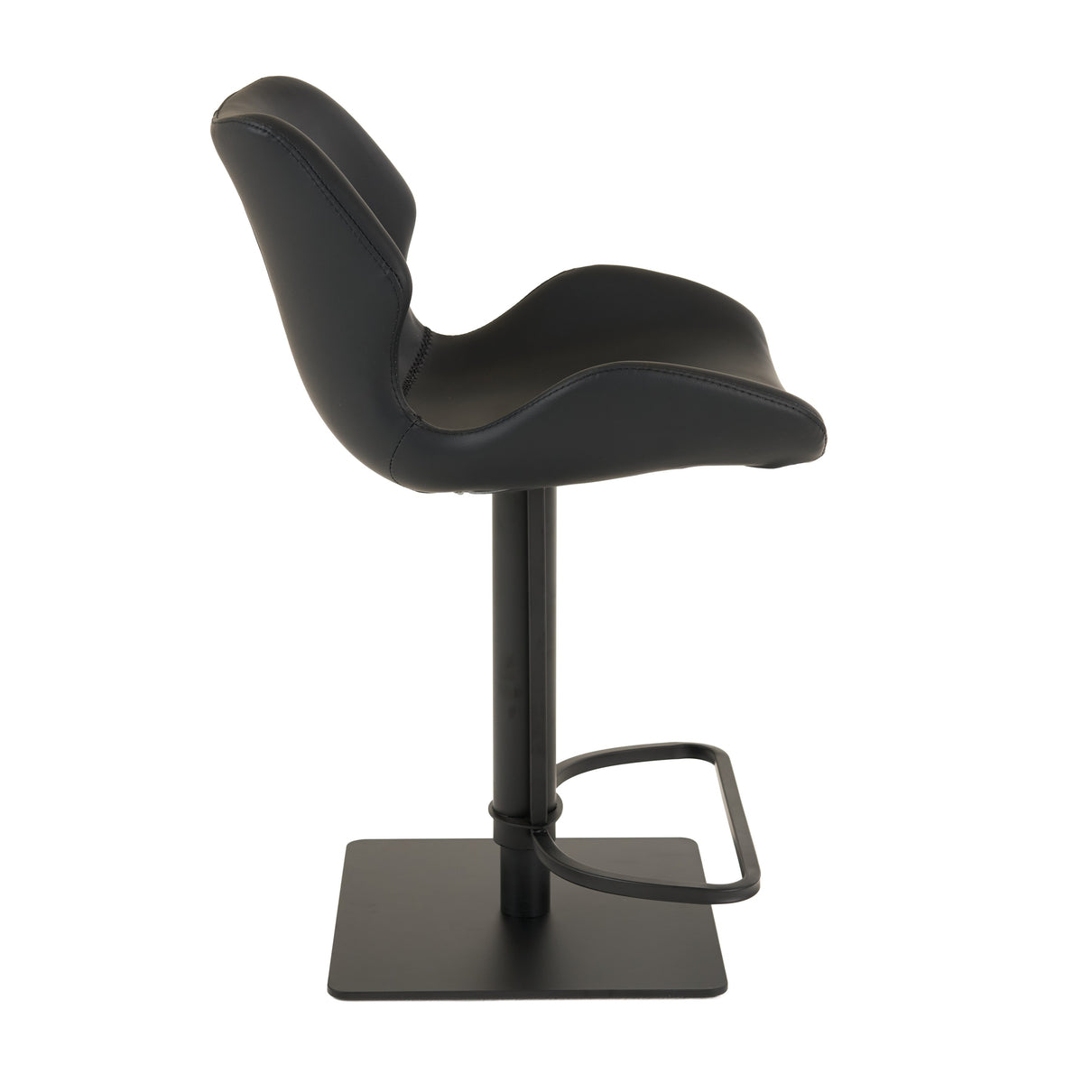 Jaffee Industrial Black Eco-Leather Adjustable Bar Stool