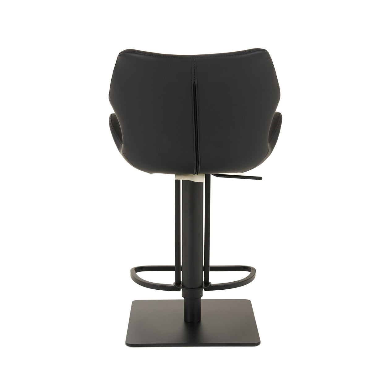 Jaffee Industrial Black Eco-Leather Adjustable Bar Stool