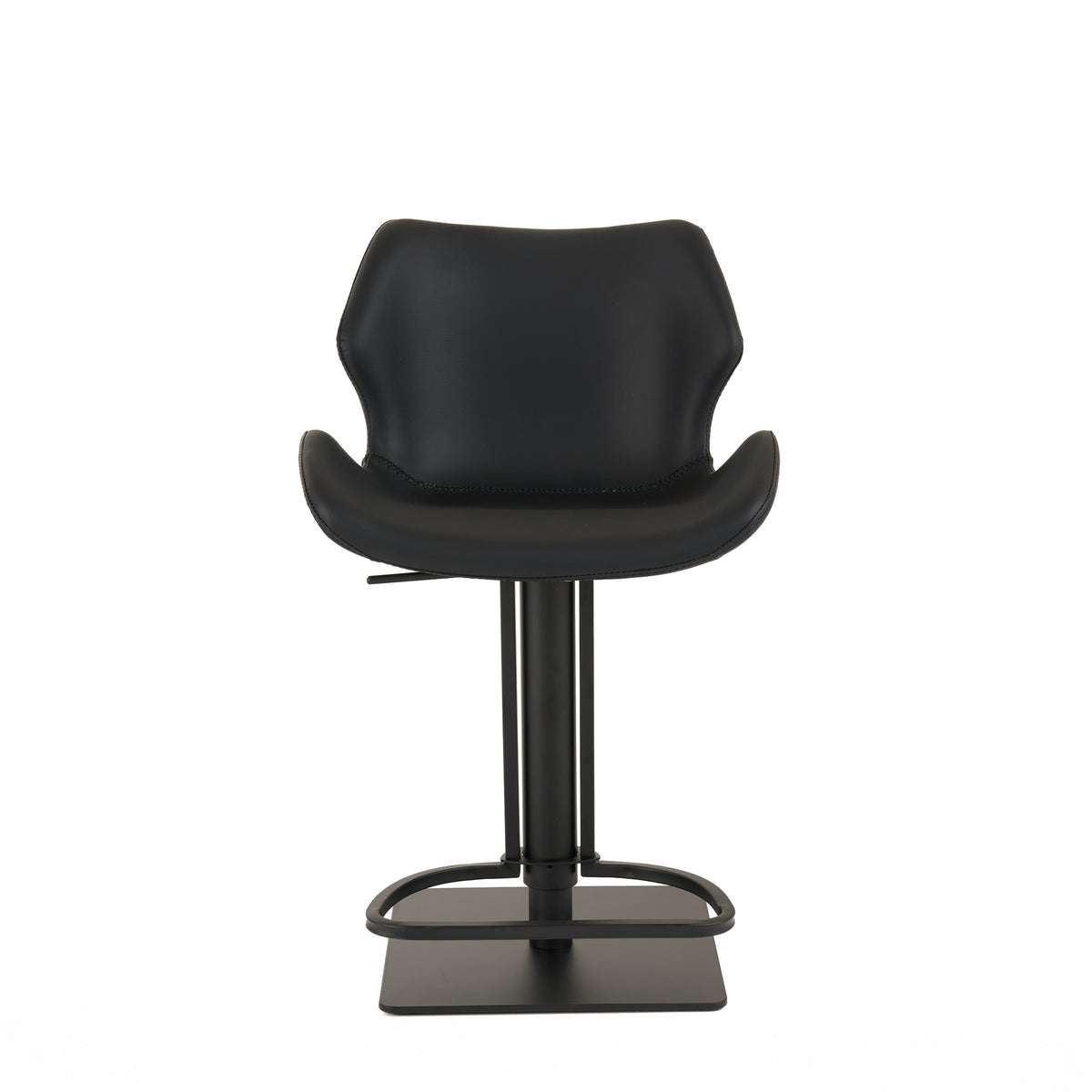 Jaffee Industrial Black Eco-Leather Adjustable Bar Stool