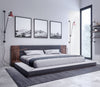 Eastern King Jagger Modern Dark Grey & Walnut Bed