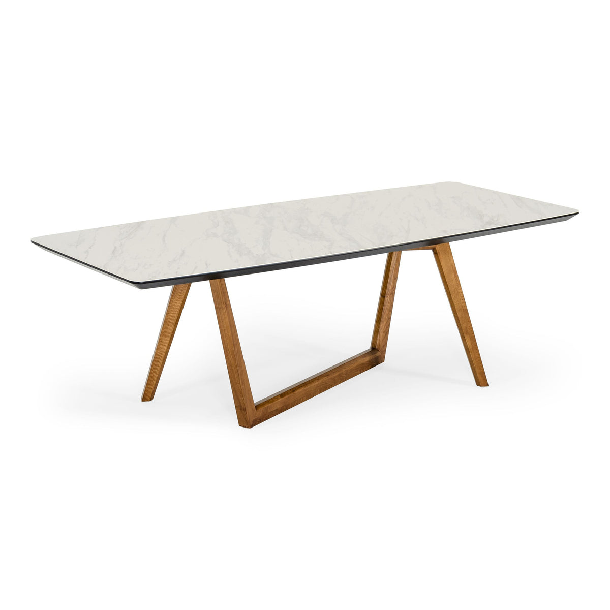 James Contemporary Walnut & White Dining Table