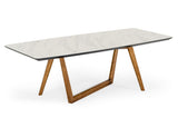 James Contemporary Walnut & White Dining Table