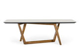James Contemporary Walnut & White Dining Table