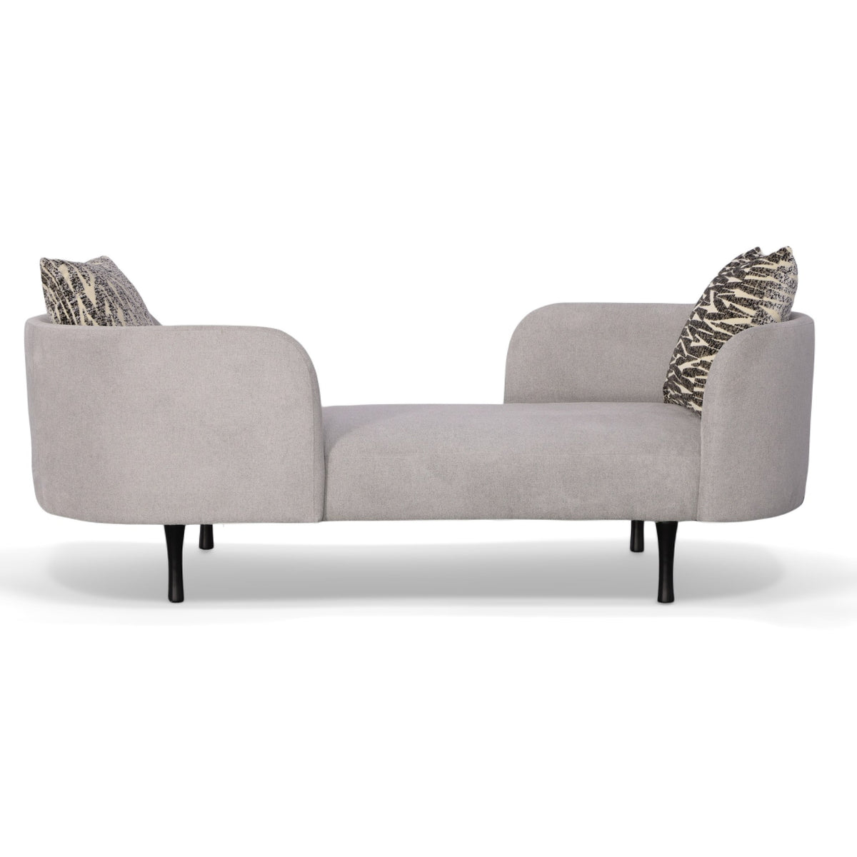 Jamie Glam Light Grey Fabric Two Seater Chaise