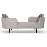 Jamie Glam Light Grey Fabric Two Seater Chaise
