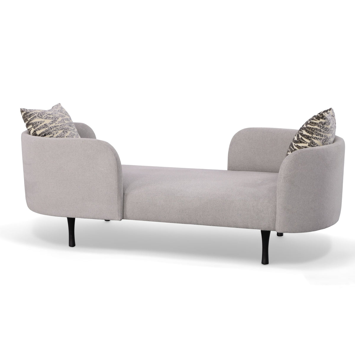 Jamie Glam Light Grey Fabric Two Seater Chaise