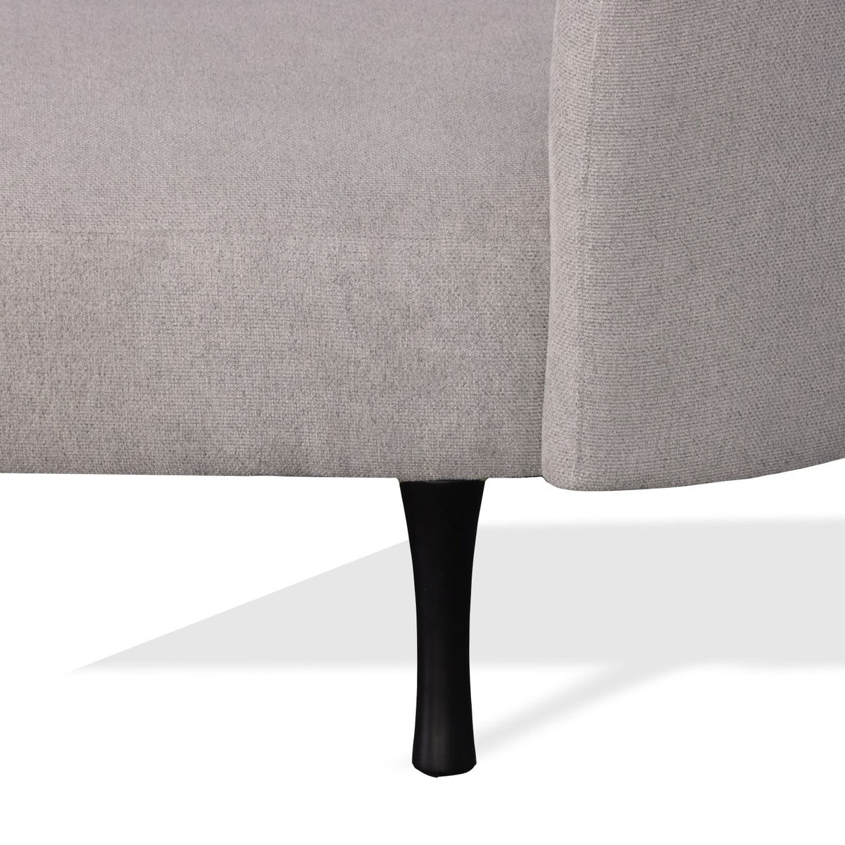 Jamie Glam Light Grey Fabric Two Seater Chaise