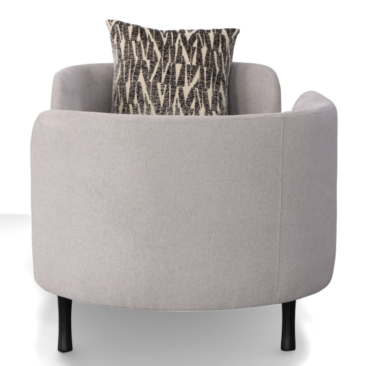 Jamie Glam Light Grey Fabric Two Seater Chaise