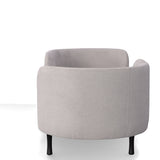 Jamie Glam Light Grey Fabric Two Seater Chaise