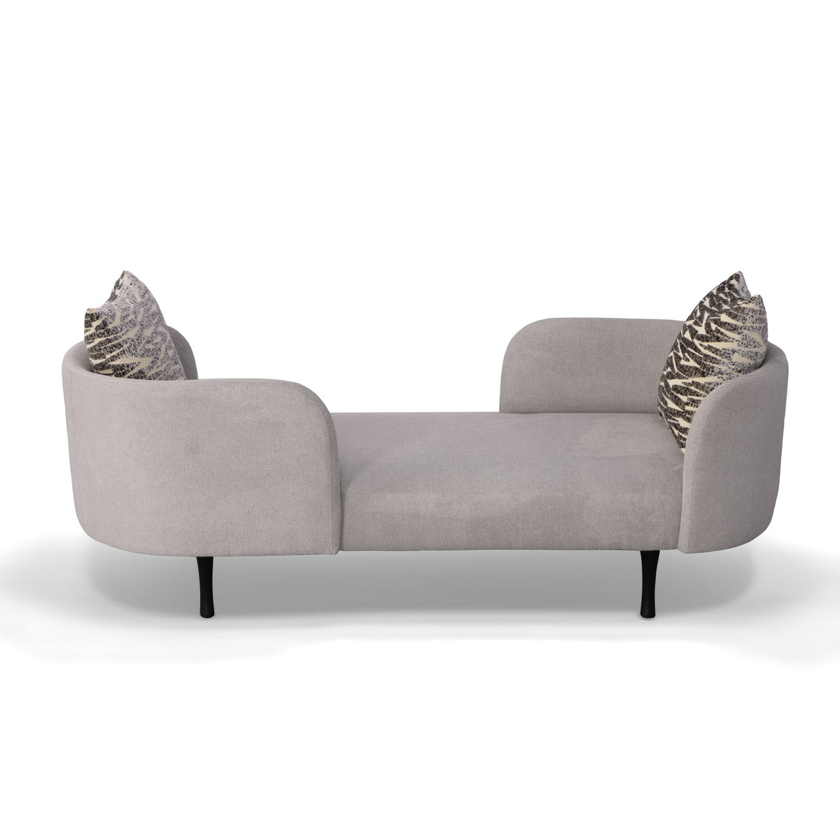 Jamie Glam Light Grey Fabric Two Seater Chaise