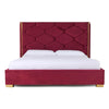 Mielcasa | Red Modrest Janet Modern Red Velvet and Gold Bed | SKU VGVC-BD1820-BED | MPN: 75450|75451 | Free Delivery & Free Return