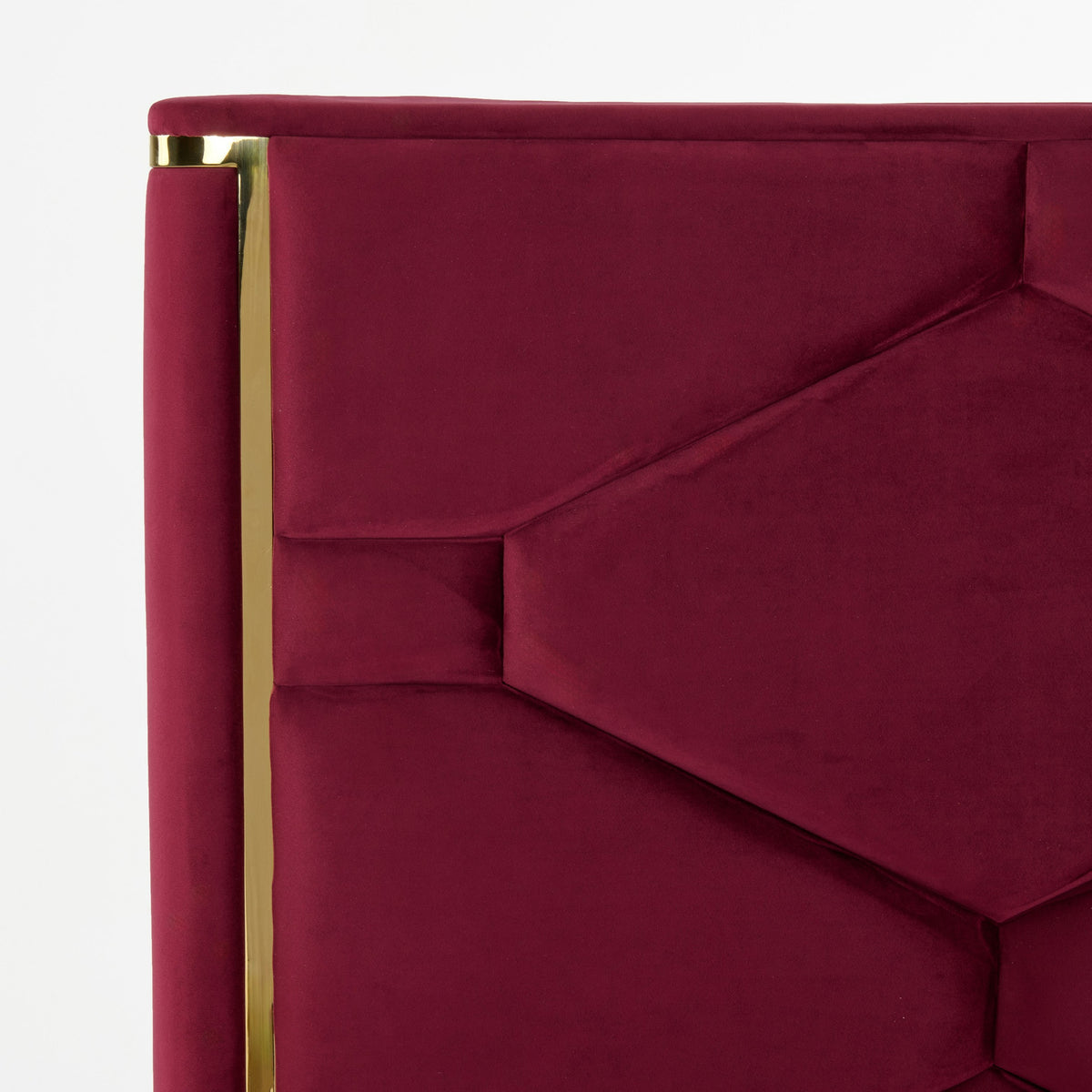 Janet Modern Red Velvet + Gold Bed