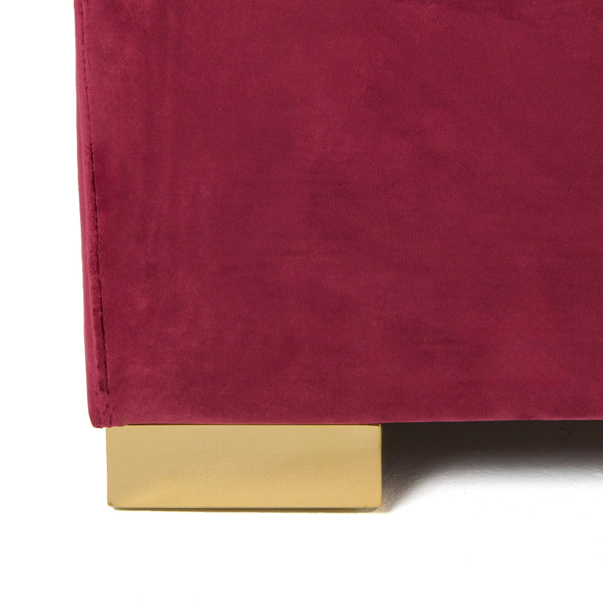 Janet Modern Red Velvet + Gold Bed
