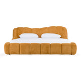 Eastern King Janine Modern Camel Fabric Bed