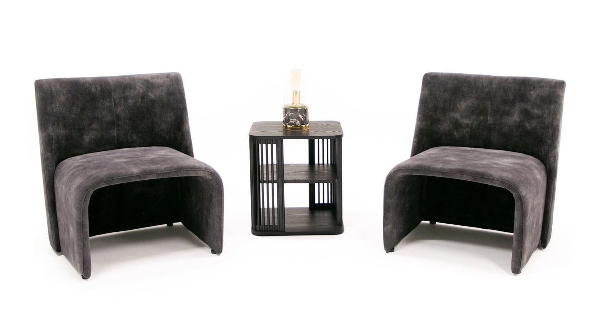 Modern Jarvis Accent Dark Grey Fabric Chair
