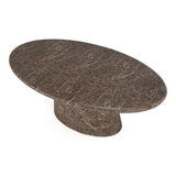 Jaya Modern Faux Marble Concrete Oval Dining Table