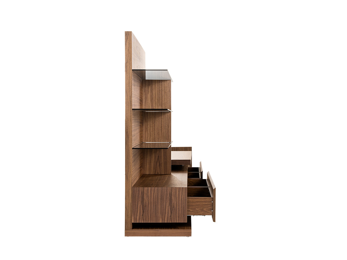 Jefferson Mid-Century Modern Reversible Walnut Entertainment Center
