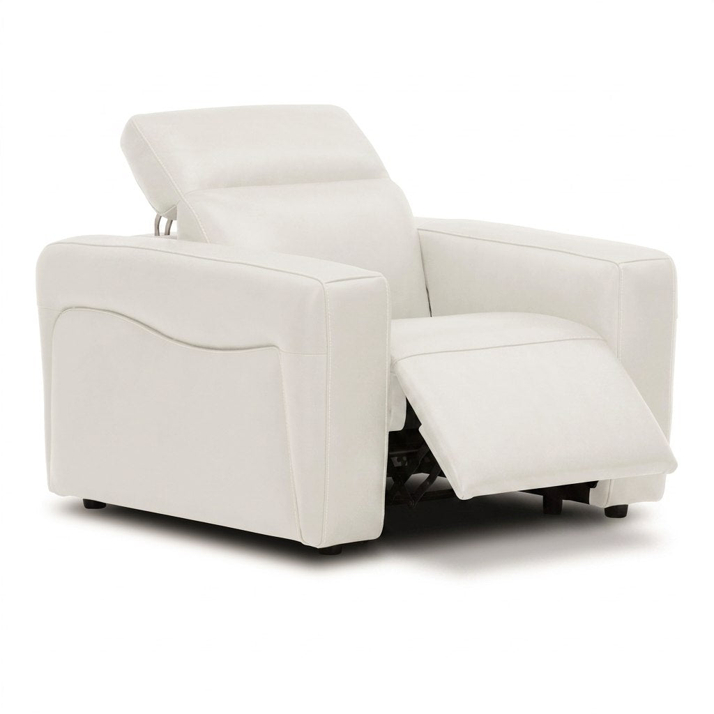 Nouveau Jessop Modern Off-White Leather Recliner Chair