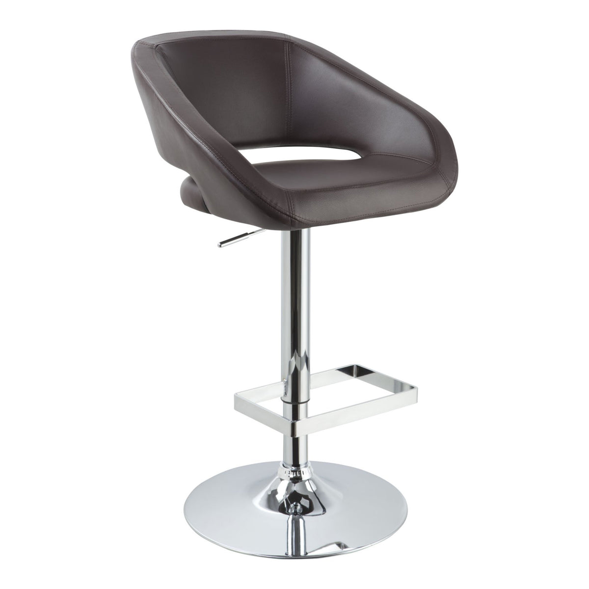 Joel Contemporary Brown Eco-Leather Bar Stool