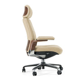 Johnson Modern Beige Leather Executive Office Chair