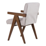 Joseline Modern Beige Fabric + Walnut Dining Chair (Set of 2)