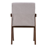 Joseline Modern Beige Fabric + Walnut Dining Chair (Set of 2)