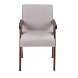 Joseline Modern Beige Fabric + Walnut Dining Chair (Set of 2)
