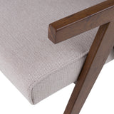 Joseline Modern Beige Fabric + Walnut Dining Chair (Set of 2)