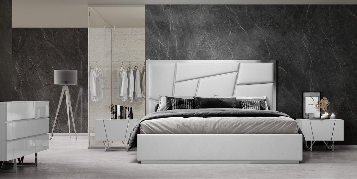 Chrysler Modern White 4-Piece Bedroom Set
