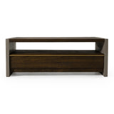 June Modern Dark Grey Concrete & Walnut Coffee Table