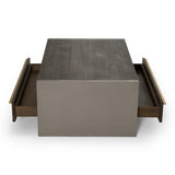 June Modern Dark Grey Concrete & Walnut Coffee Table