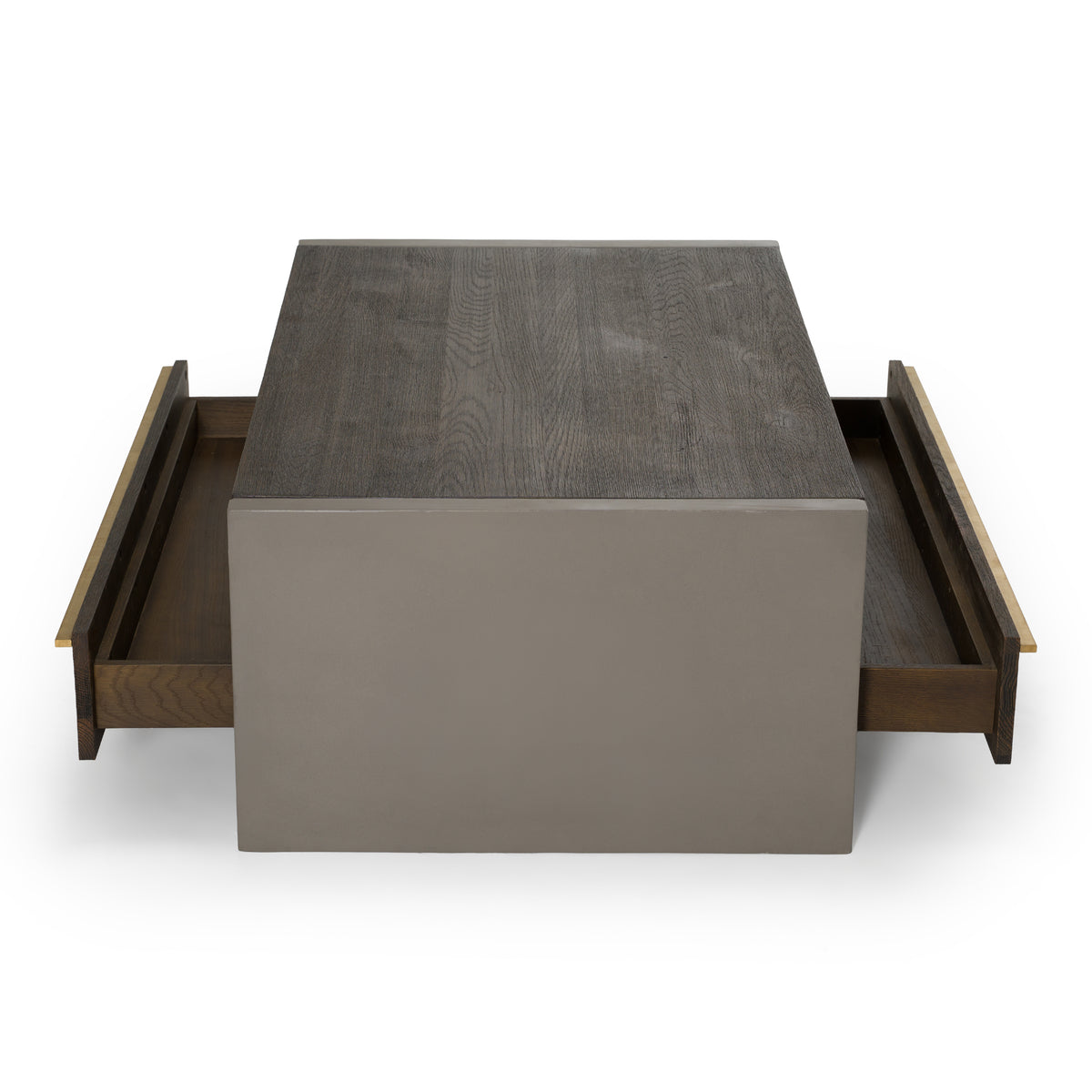 June Modern Dark Grey Concrete & Walnut Coffee Table