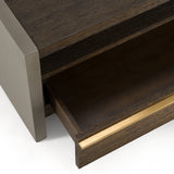 June Modern Dark Grey Concrete & Walnut Coffee Table