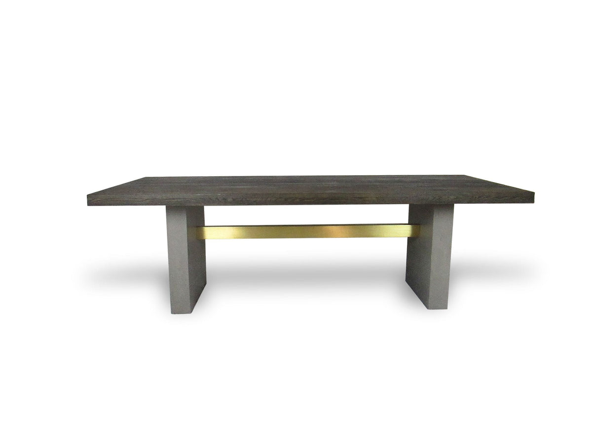 June Modern Dark Grey & Walnut Dining Table