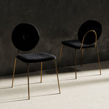 Justine Modern Black & Green Velvet Dining Chair