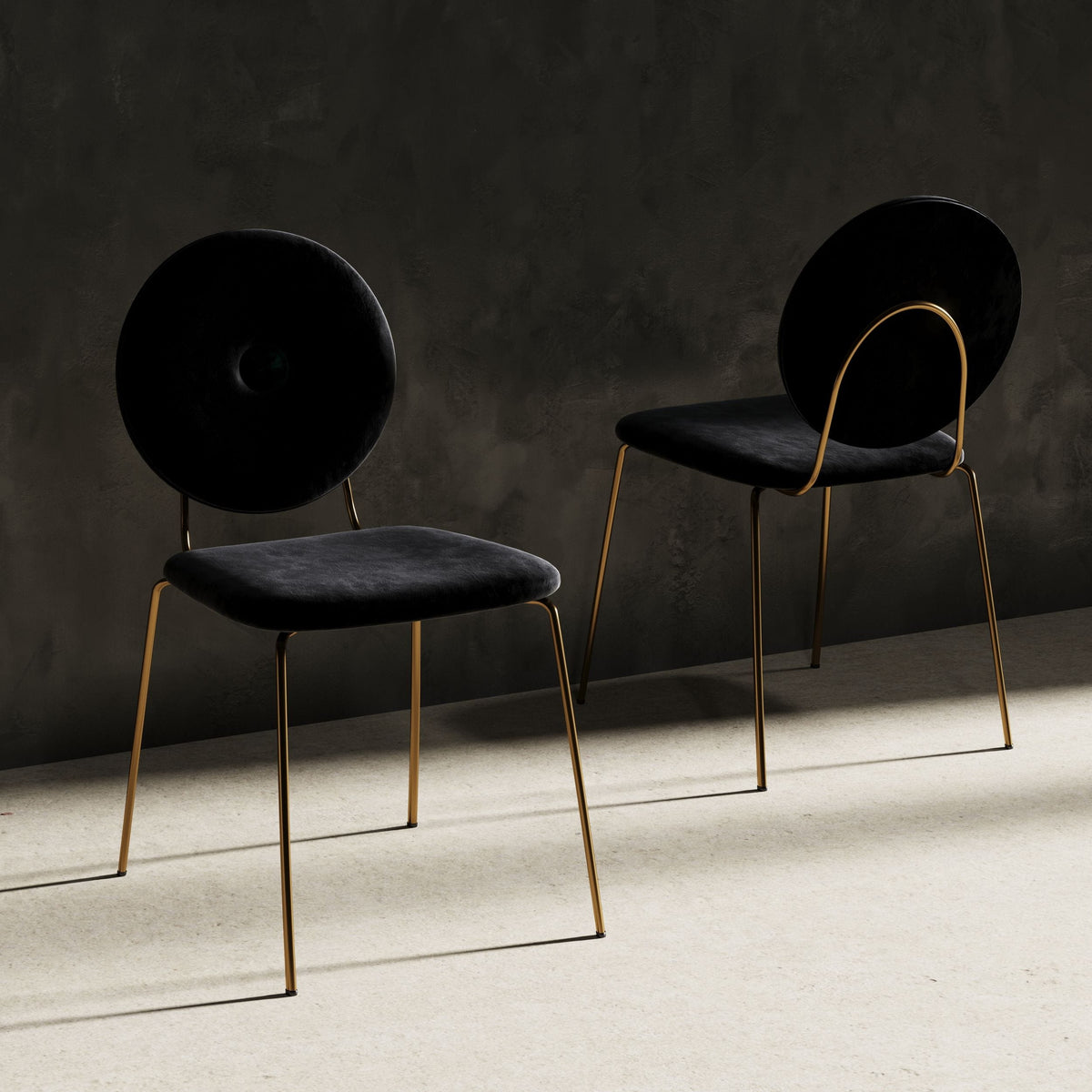Justine Modern Black & Green Velvet Dining Chair