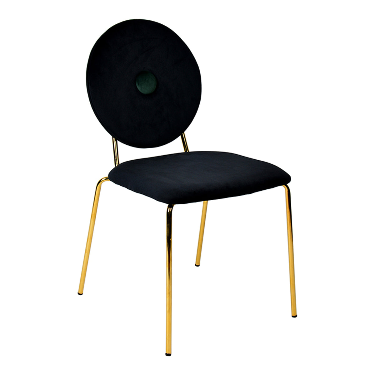 Justine Modern Black & Green Velvet Dining Chair