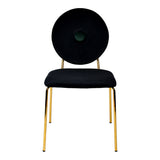 Justine Modern Black & Green Velvet Dining Chair