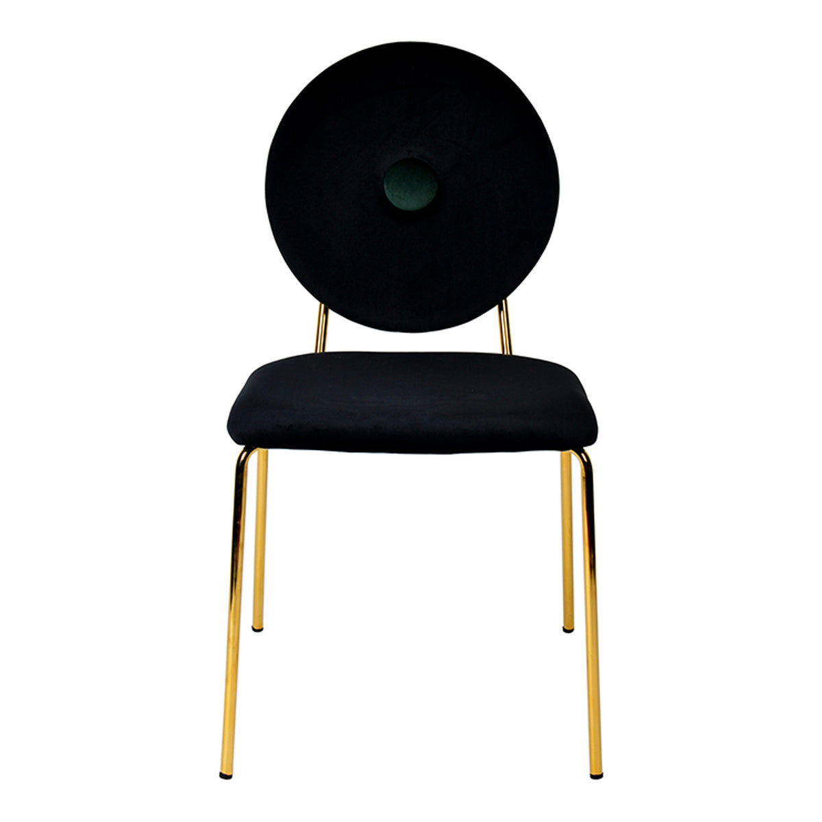 Justine Modern Black & Green Velvet Dining Chair
